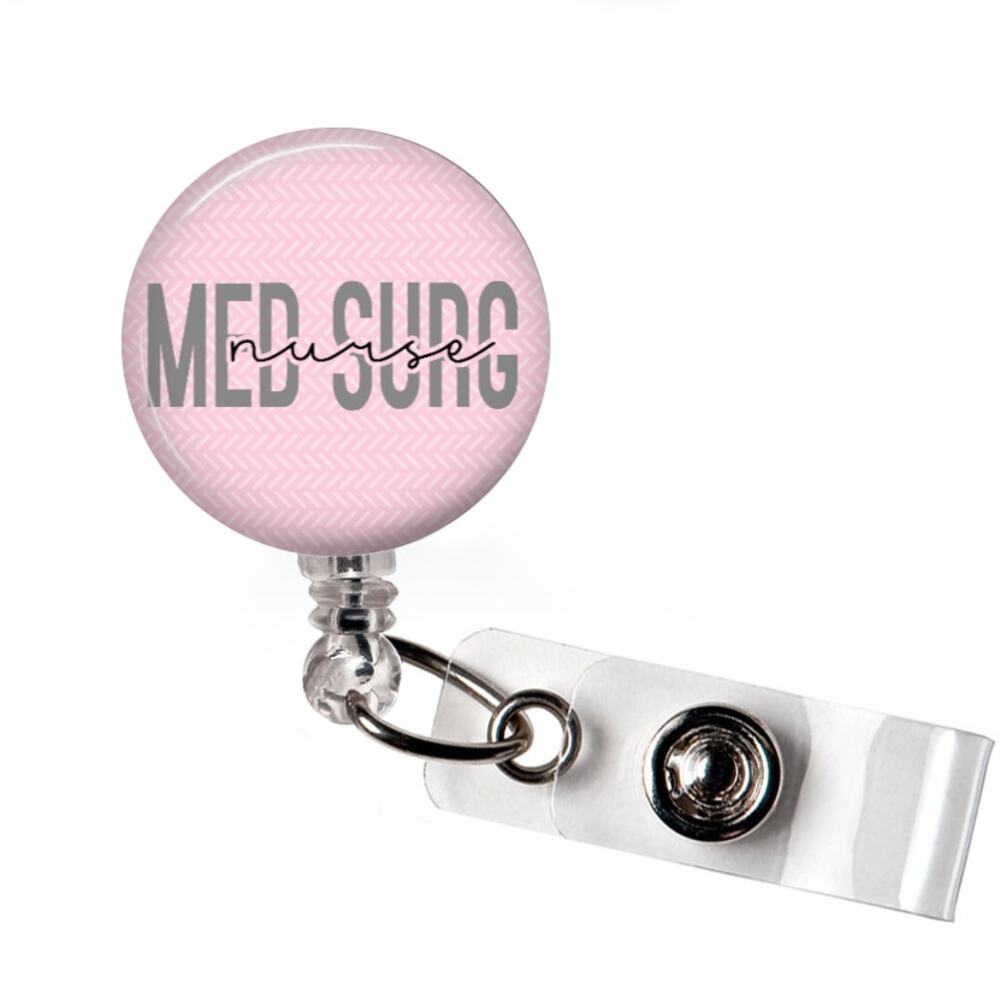 Badge Reel Med Surg Nurse Retractable ID Holder